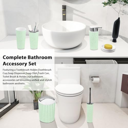 Boho Light Green Bathroom Accessory Set 6 Piece 1