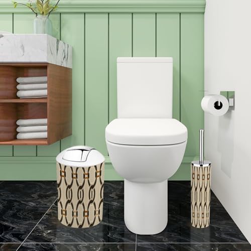 Boho Bathroom Accessory Set 6 Piece Beige