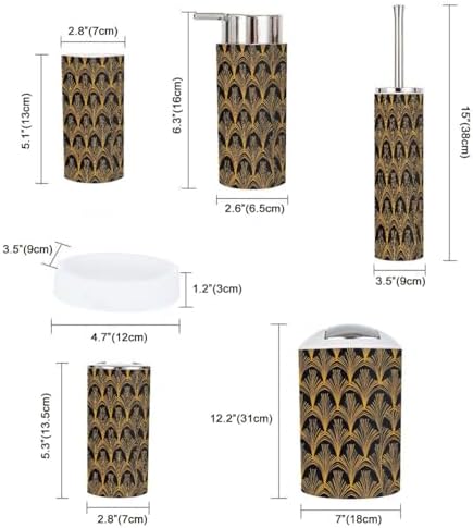 Boho Bathroom Accessory Set 6 Piece Minimalistic