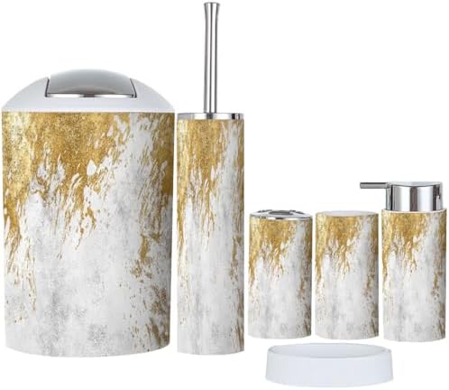 Boho Minimalist Bathroom Accessory Set 6 Piece