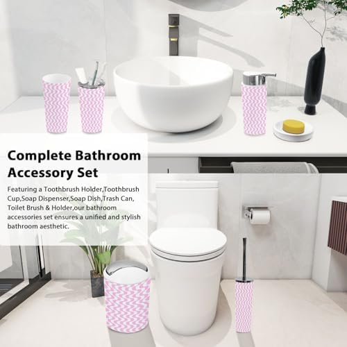 Boho Optical Illusion Bathroom Accessory Set 6 Piece
