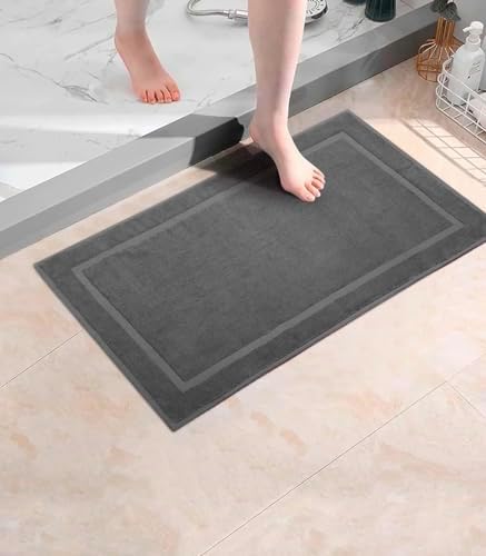 Cozy Cotton Bath Mat 22x34 Inches Grey Pack of 1