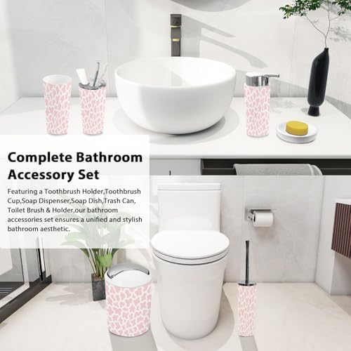 Boho Cow Print Bathroom Accessory Set 6 Piece 1