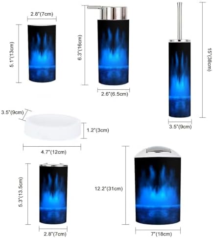 Boho Mystic Blue Bathroom Accessory Set 6 Piece