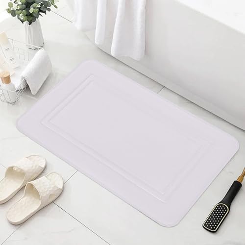 Thick Memory Foam Bath Rug with Velvet Top Non-Slip 24x16 White