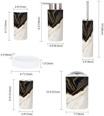 Boho Marble Bathroom Accessory Set 6 Piece 1