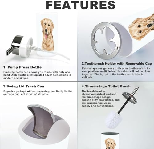 Adorable Animal Bathroom Accessory Set 6 Piece 1