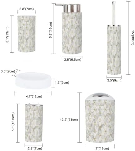 Boho Luxury Marble Mosaic Star Tile Bathroom Accessories Set