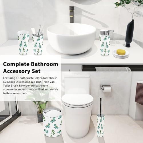 Boho Dinosaur Clouds Bathroom Accessories Set 6 Piece