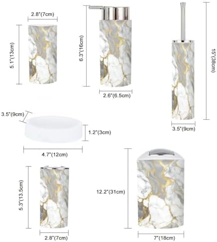 TRANQDEHOM 6 Piece Boho Luxury Bathroom Accessory Set