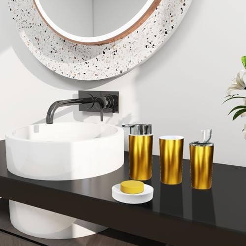 Boho Golden Bathroom Accessory Set 6 Piece 1
