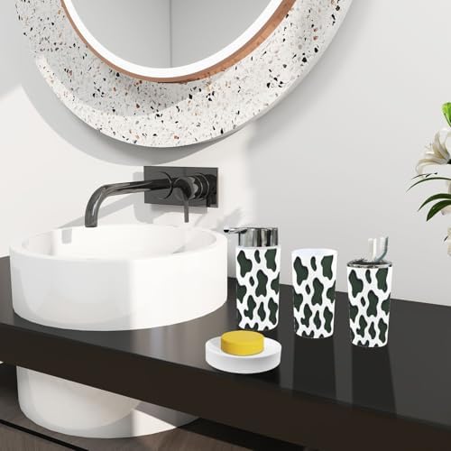 Boho Bathroom Accessory Set of 6 - Black White