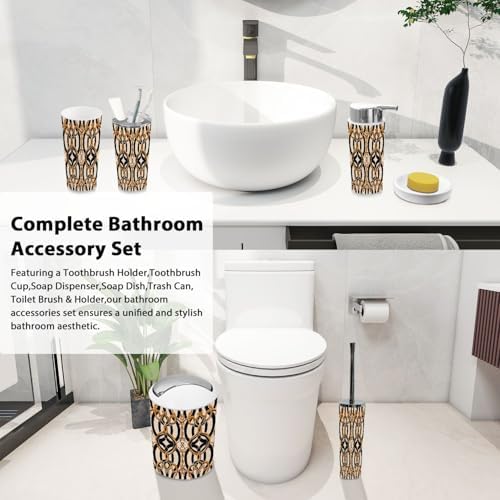 Boho Bathroom Accessory Set 6 Piece Modern