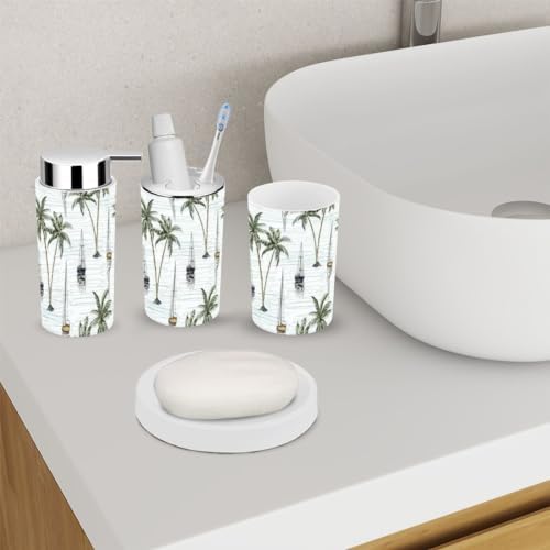 Coconut Palm Bathroom Accessory Set 6 Piece