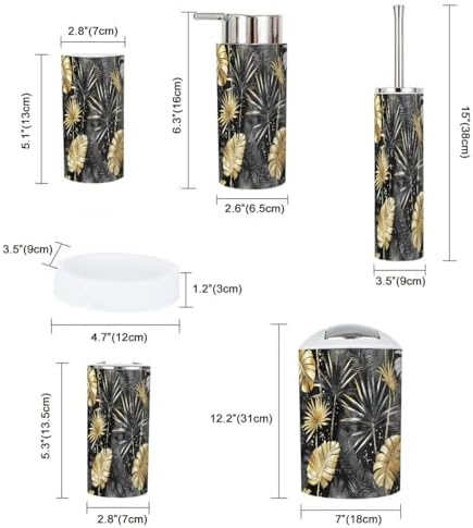 Boho Tropical Bathroom Accessories Set 6 Pieces