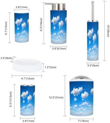 Boho Bathroom Accessory Set 6 Piece Modern Decor
