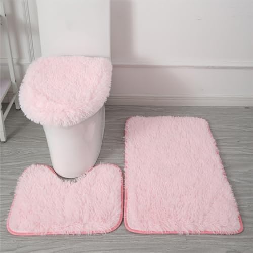 3-Piece Bathroom Rug Set - Super Soft Non-Slip Bath Mats