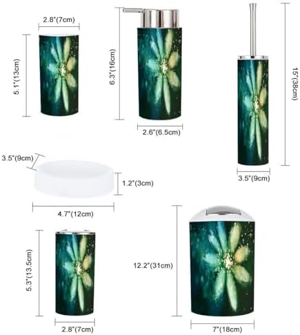 Boho Pastel Bathroom Accessory Set 6 Pieces