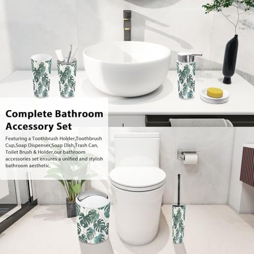 Boho Abstract Minimalist Bathroom Accessory Set of 6