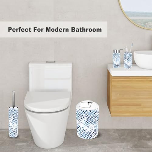 Geometric Mosaic Bathroom Accessory Set 6 Piece