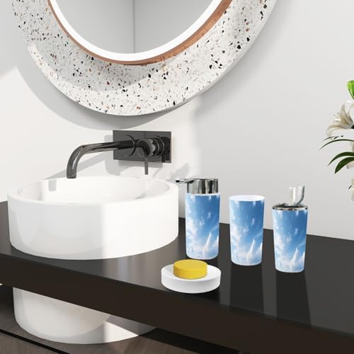 Boho White Bathroom Accessories Set 6 Piece