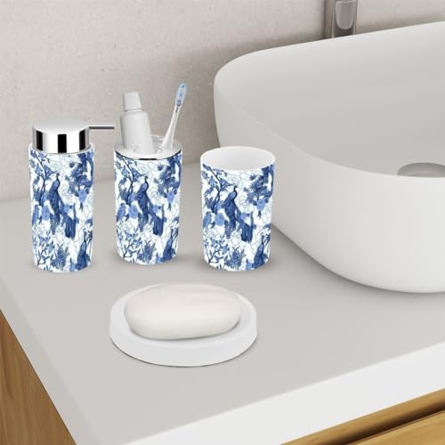 6 Piece Chinoiserie Style Bathroom Accessories Set 1