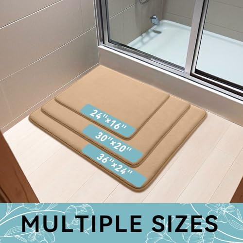 Smiry Memory Foam Bath Mat 47x20 - Non Slip Absorbent Washable