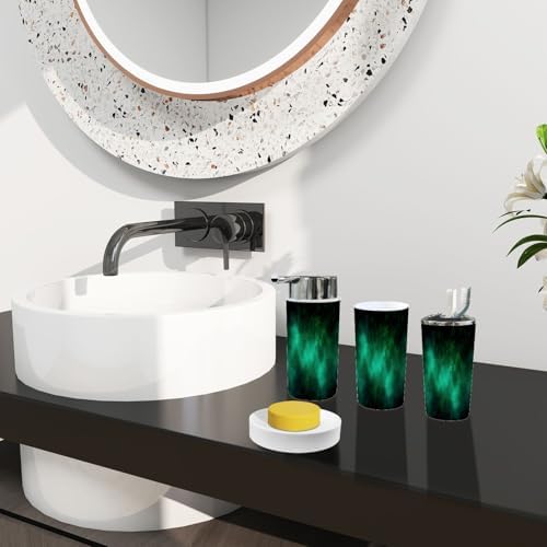 TRANQDEHOM 6-Piece Boho Green Bathroom Accessory Set