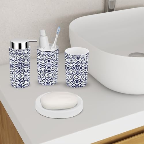Mexican Tile Pattern 6 Piece Bathroom Accessory Set