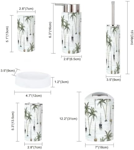Coconut Palm Bathroom Accessory Set 6 Piece