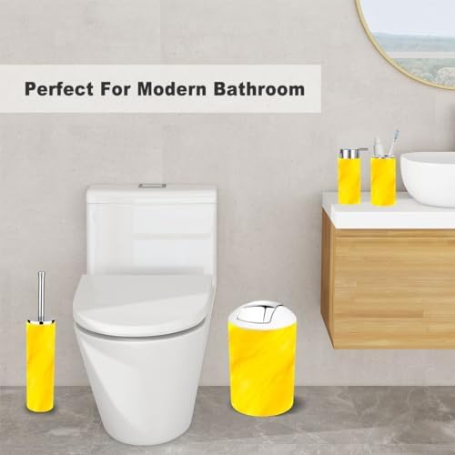 6 Piece Watercolor Yellow Bathroom Accessory Set
