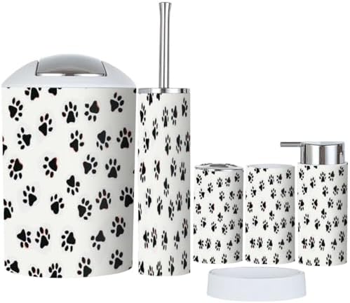 Cute Paw Bathroom Accessory Set 6 Piece