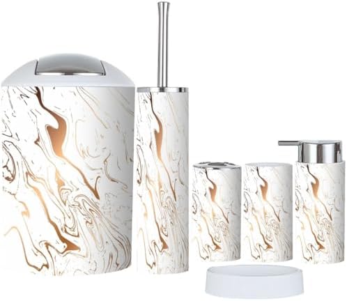 Boho Liquid Marble Bathroom Accessories Set 6 Piece