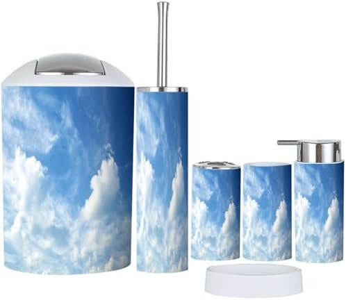 Boho Clouds 6 Piece Bathroom Accessory Set