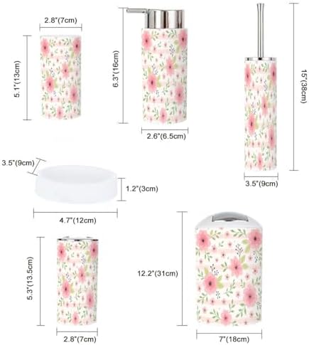 Boho Style 6 Piece Bathroom Accessory Set