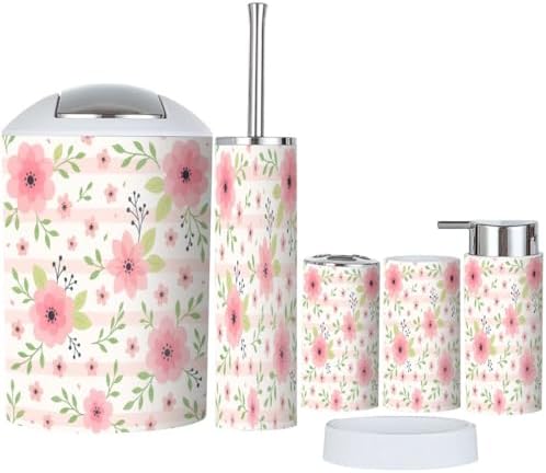 Boho Style 6 Piece Bathroom Accessory Set