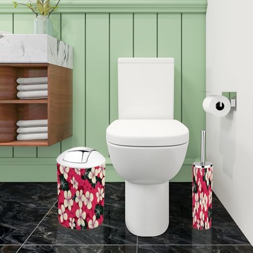 Boho Hibiscus Flowers Bathroom Accessory Set 6 Piece