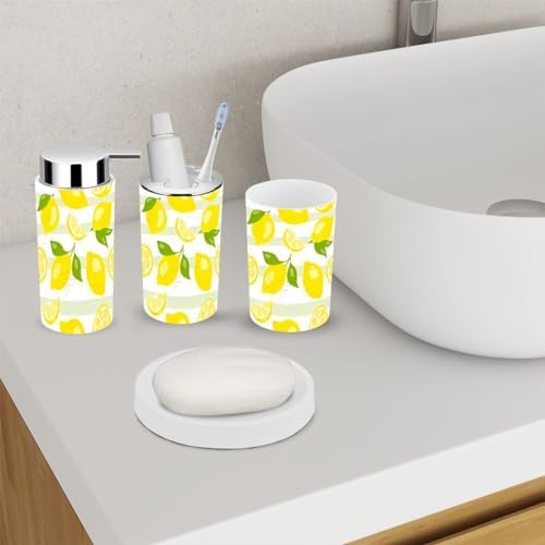 Fresh Yellow Bathroom Accessories Set 6 Piece