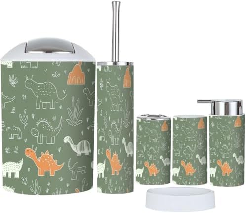 Boho Dino Bathroom Accessory Set 6 Piece