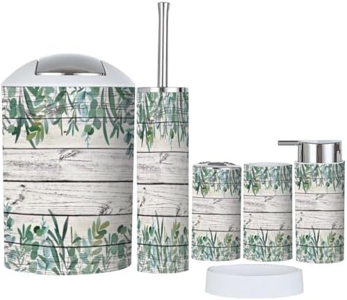 Bathroom Accessory Set 6 Piece Botanical Decor