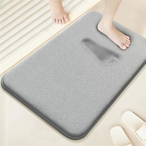 Insun Memory Foam Bath Runner Absorbent Non-Slip Grey 16x24