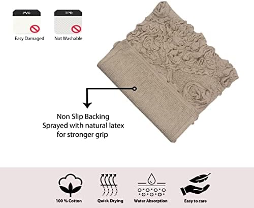 Home Weavers Modesto Bath Rug 25x25 Heart Linen