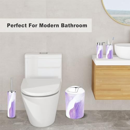 Bathroom Accessory Set 6 Piece Purple Lavender