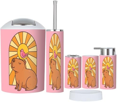 Boho Cute Cartoon Bathroom Accessory Set 6 Piece
