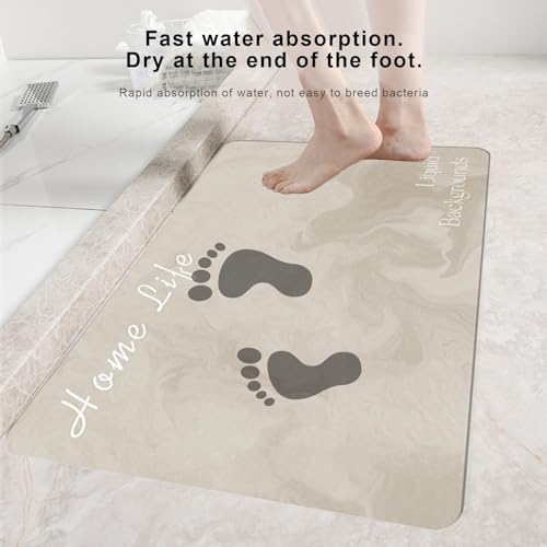 Non Slip Quick Dry Bathroom Rug - 16X236 Grey