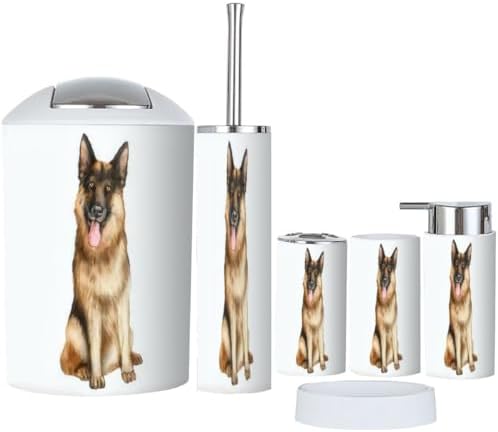6 Piece Bathroom Accessory Set - Durable Stylish