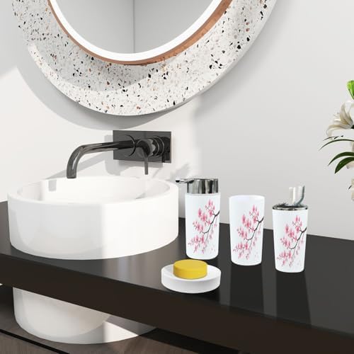 TRANQDEHOM 6-Piece Boho Pastel Bathroom Accessory Set