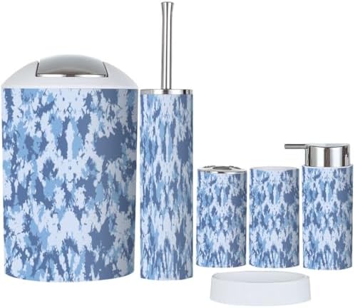 Contemporary Art Tie Dye Bathroom Accessory Set 6 Piece