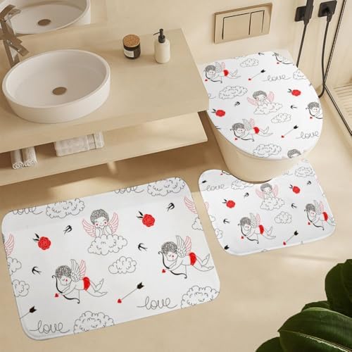 Kuizee Valentines Day Cute Kids Bathroom Accessories Set