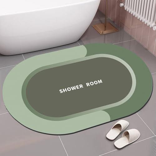 Xihbxyly Bath Rug Quick Dry Non Slip Washable Green